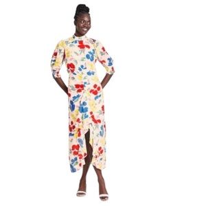 RIXO x Target Mock Neck Cascade Ruffle Dress Multicolor Womens 6 NWT